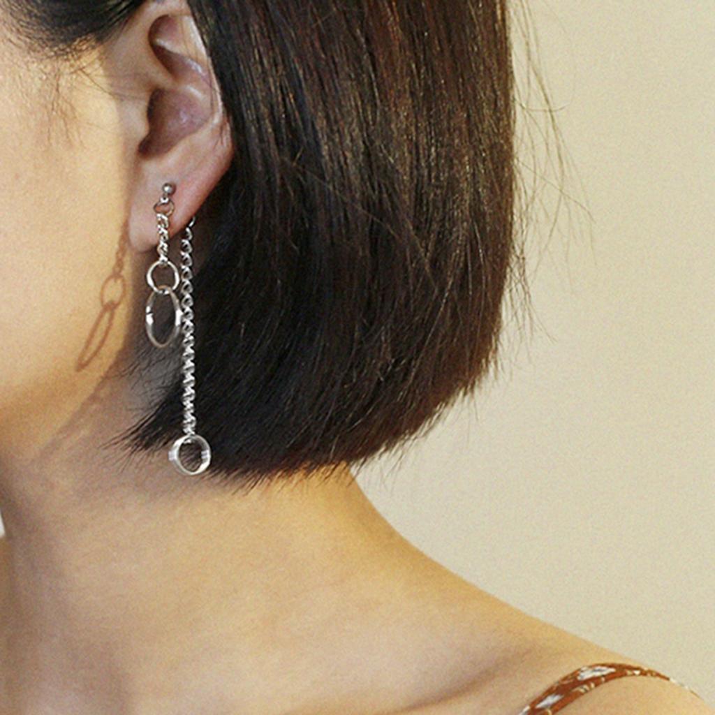 1 Pair Long Chain Tassel Hoop Drop Dangle Color Ear Stud Earrings