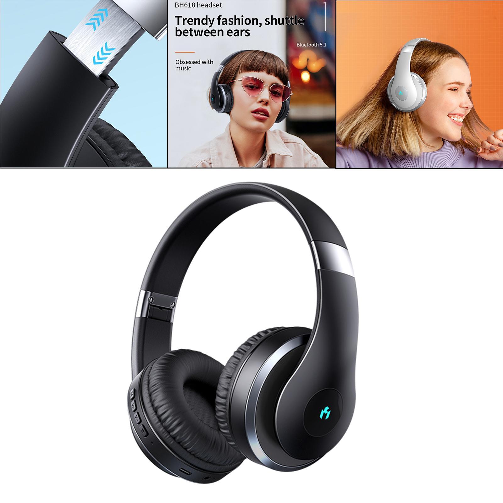 Bluetooth Headphones Wireless/Wired Deep Bass for Travel Home Office PC White