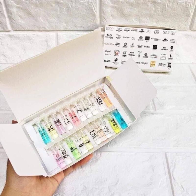 BỘ 20 CHAI TEST NƯỚC HOA MINI 20 MÙI NGẪU NHIÊN - NƯỚC HOA MINI TEST NHIỀU MÙI CHUẨN PHÁP LƯU HƯƠNG SUỐT 18H
