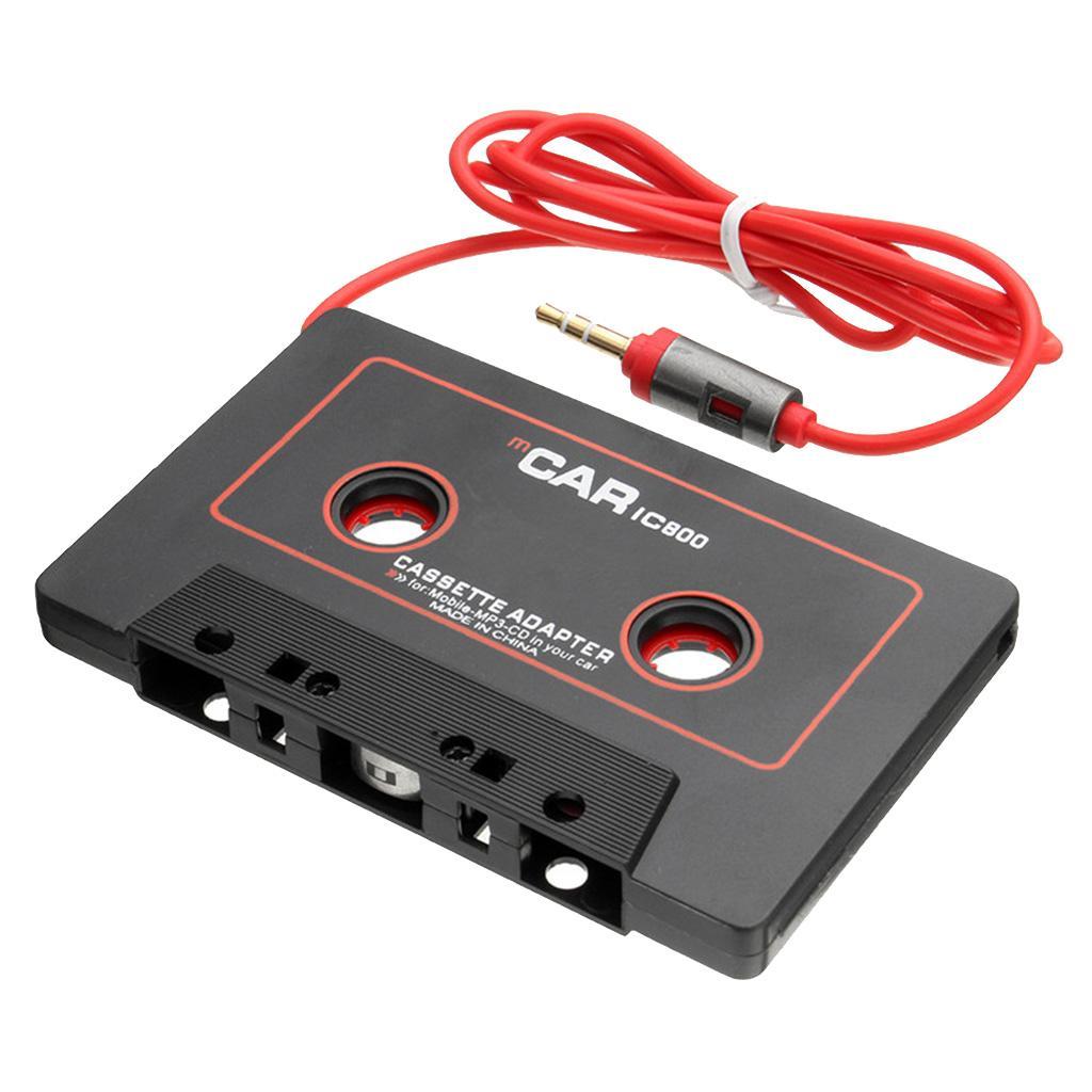 2x 3.5mm Jack Stereo to Car AUX Audio Cassette Tape Adapter Converter Black