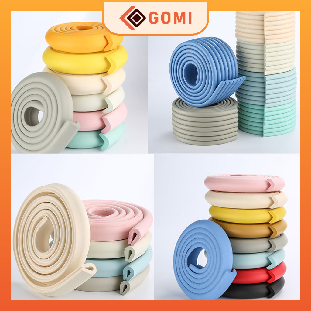 Xốp Bọc Cạnh Bàn Ghế Giường Tủ, Cuộn Dây Xốp Nẹp Góc Tường Dài 2m, Dây Cao Su Bịt Cạnh Nhọn - Hình Chữ L/W/U