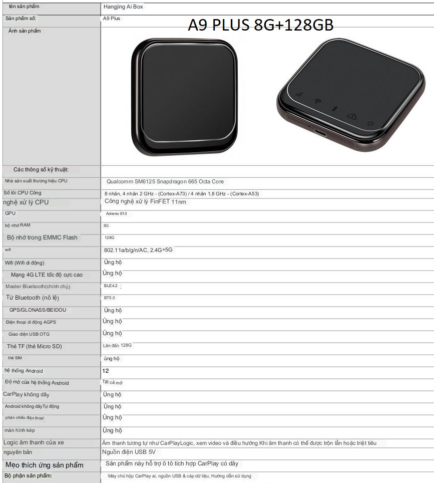 Carplay AndroidBox ô tô xe hơi A9 Android 13 tặng Vietmap S2, cấu hình KHỦNG mạnh nhất 2023