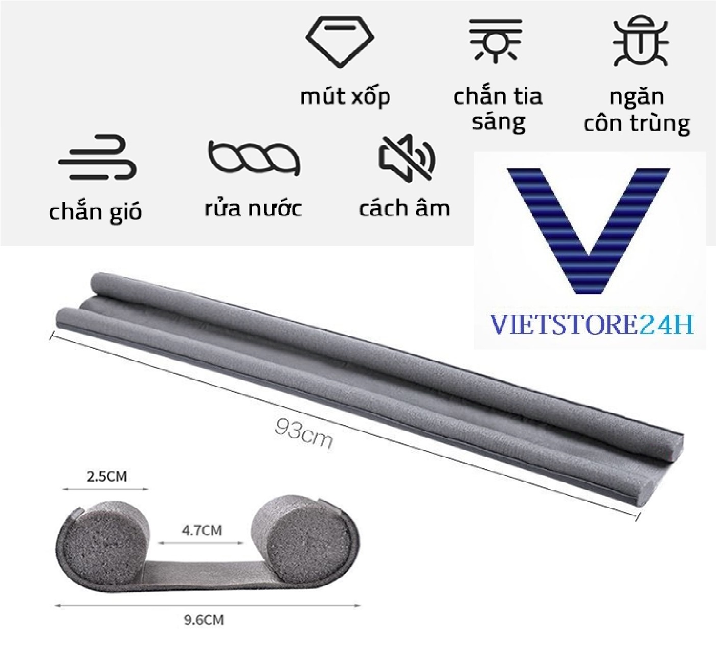 Nẹp Xốp Chắn Cửa 93cm VT