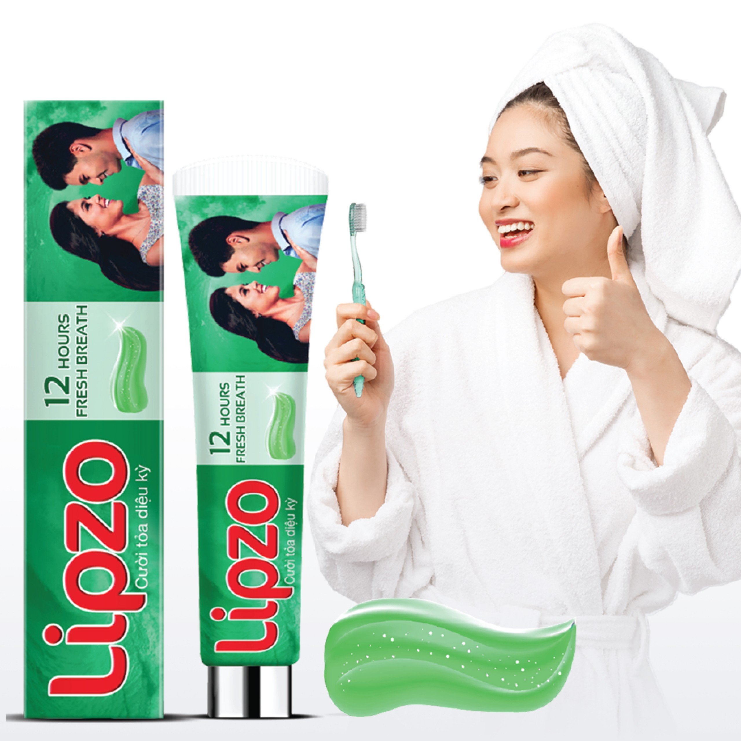 Kem Đánh Răng Lipzo 12 Giờ Rạng Ngời 185g Bảo Vệ Răng Khỏi Vi Khuẩn Gây Sâu Răng Và  Hôi Miệng