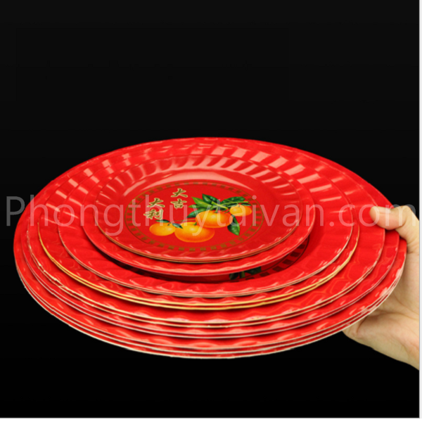 Dĩa Trái cây Đỏ Trái Đào Bẹt,không Đế tiện lợi