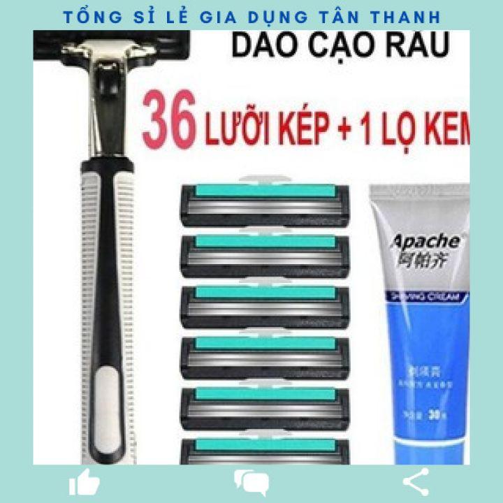 Dao cạo râu tặng kèm 36 lưỡi dạo kép siêu bén, cạo siêu sạch, siêu êm