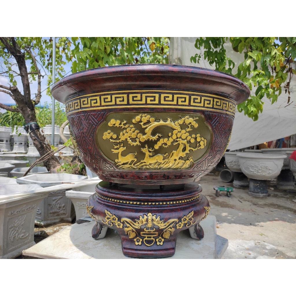 Bộ khuôn đúc chậu tròn đường kính 69cm TÙNG-CÚC-TRÚC-MAI kèm chân