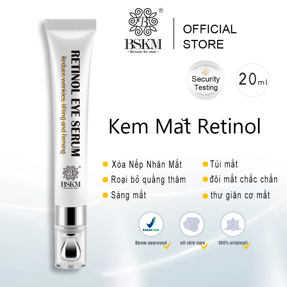 BSKM Retinol Mắt Chống Lão Hóa Mắt Giảm Nhăn Serum Loại Bỏ Quầng Thâm Làm Trắng Da Dưỡng Ẩm Làm Săn Chắc Da 20Ml