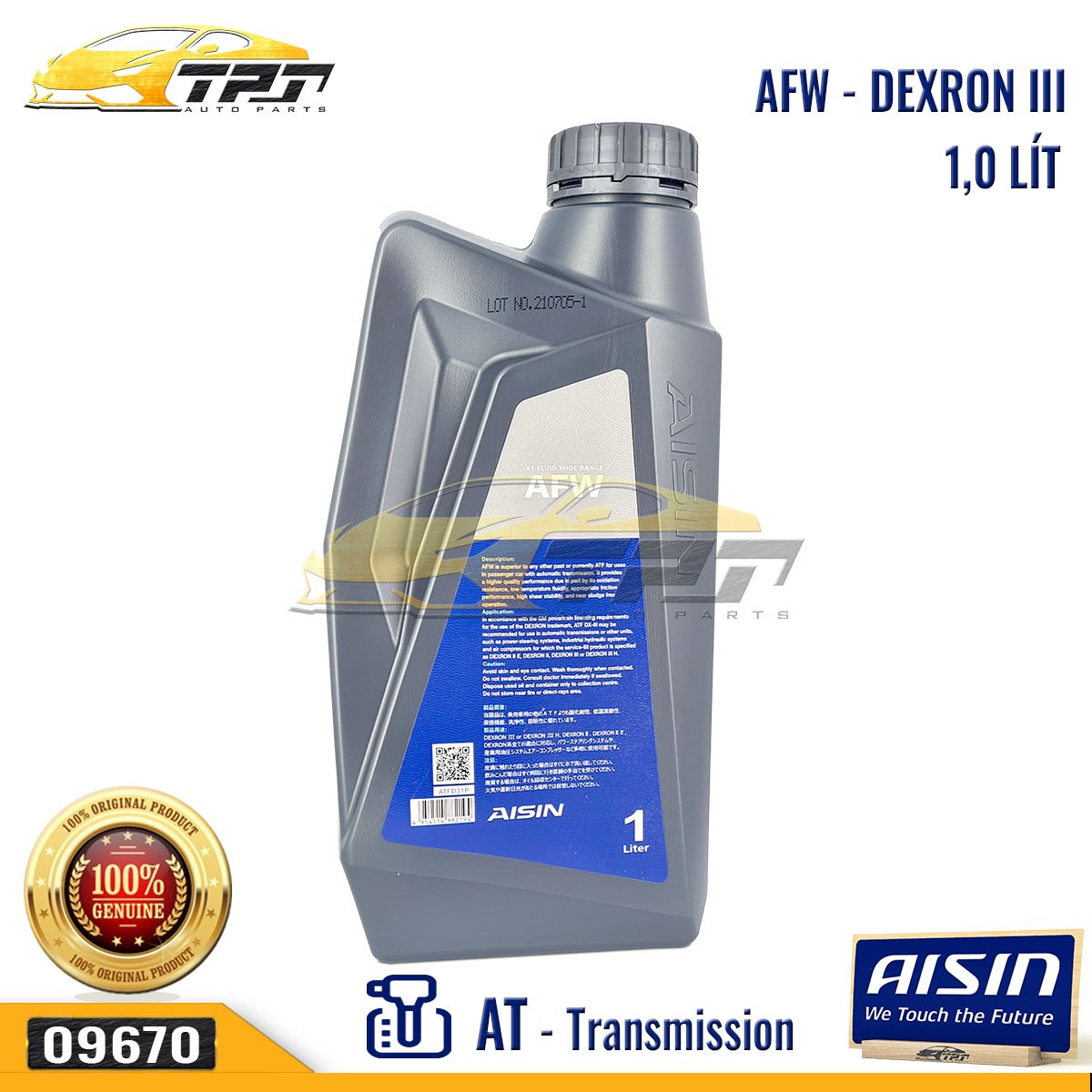 Nhớt Hộp Số Tự Động DEXRON III (1 Lít) ATFD31P AISIN - Japan