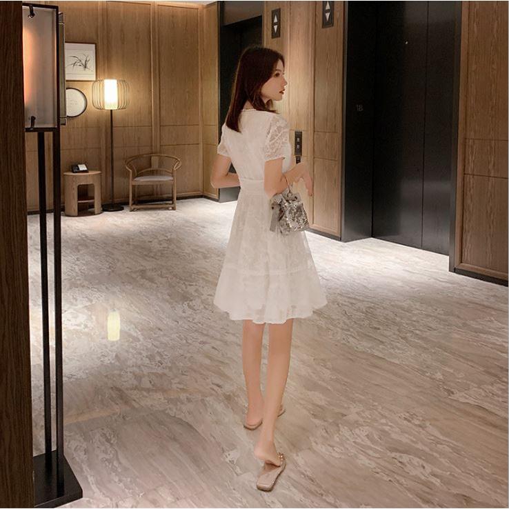 Xả kho Đầm dự tiệc hàng thiết kế màu trắng cao cấp sang trọng Váy nữ kiểu cổ điển khí chất cho các nàng