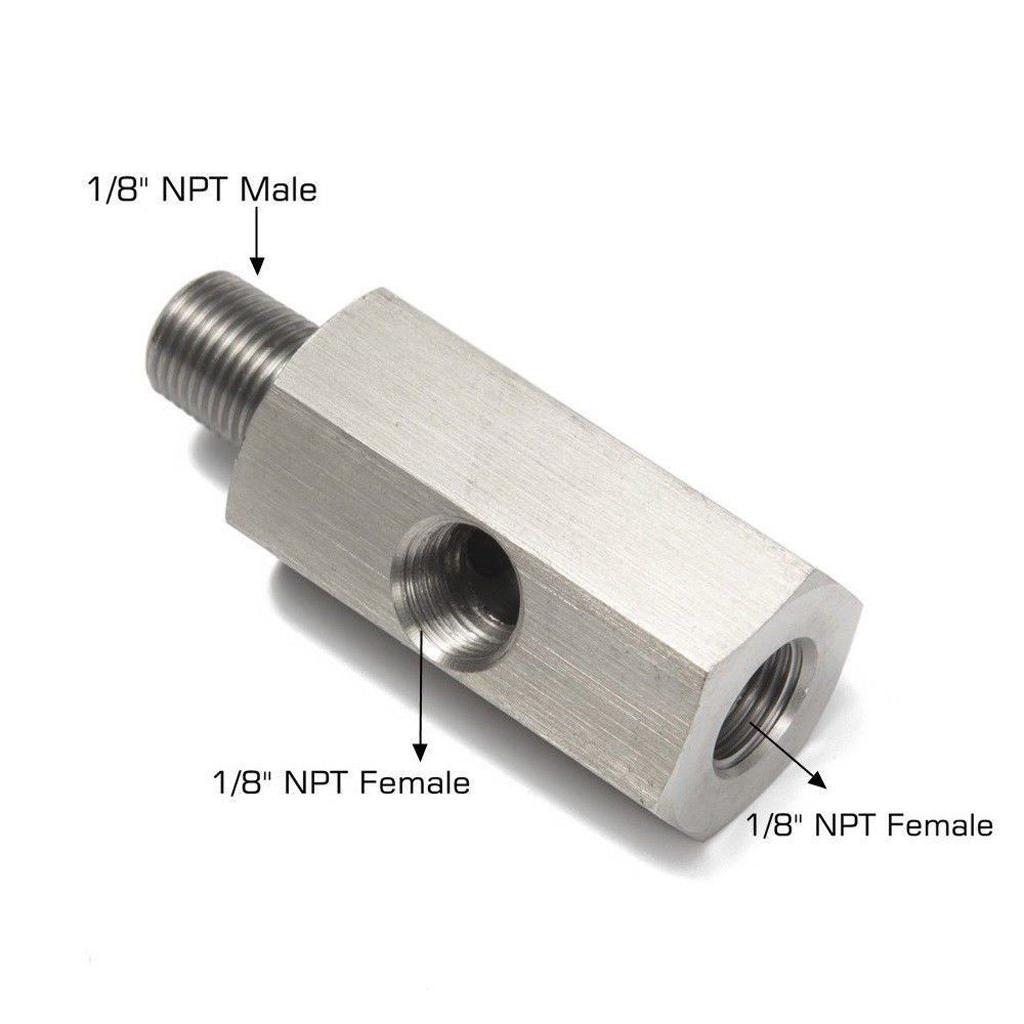 1/8'' NPT Oil Pressure Sensor to NPT Adapter Supply Feed Line Gauge