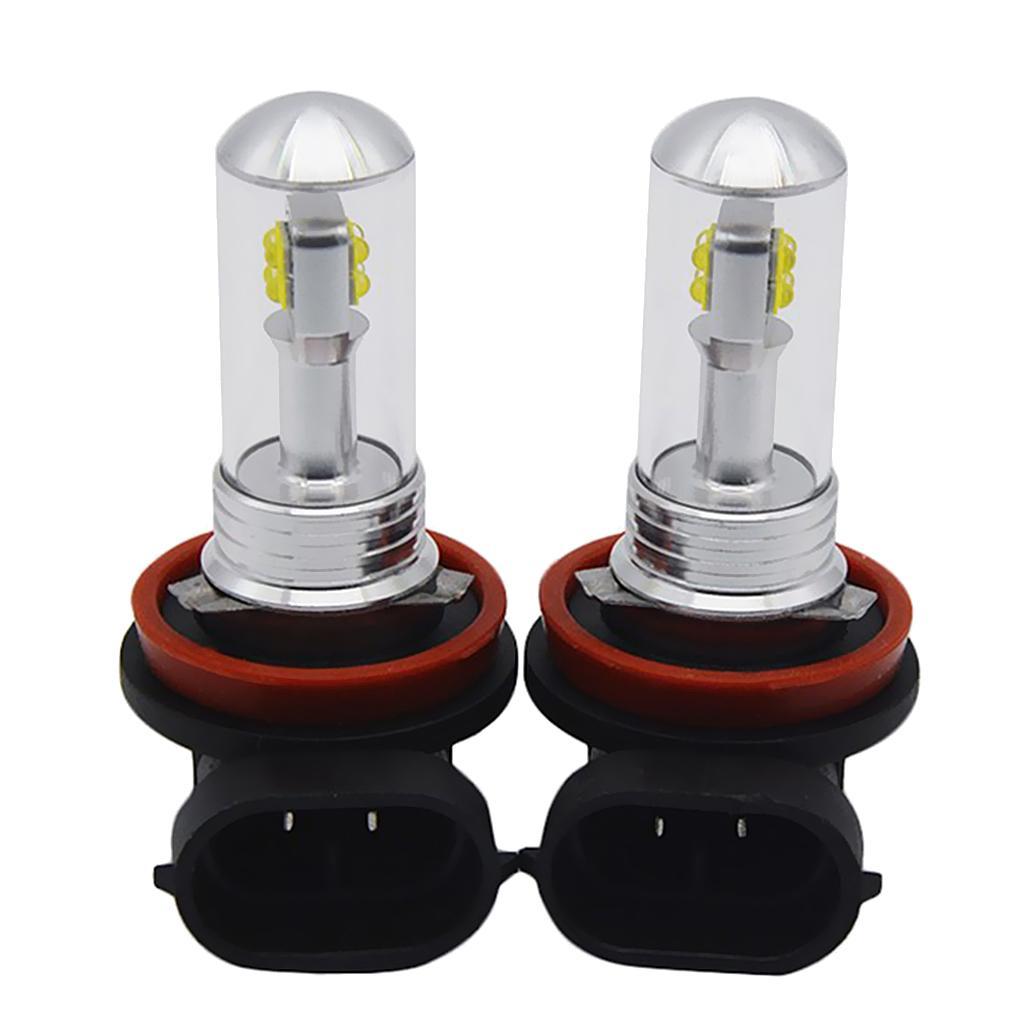 2 Pieces H8/H11 8-LED 80W 6000K High Power Fog Driving Light Bulbs - White