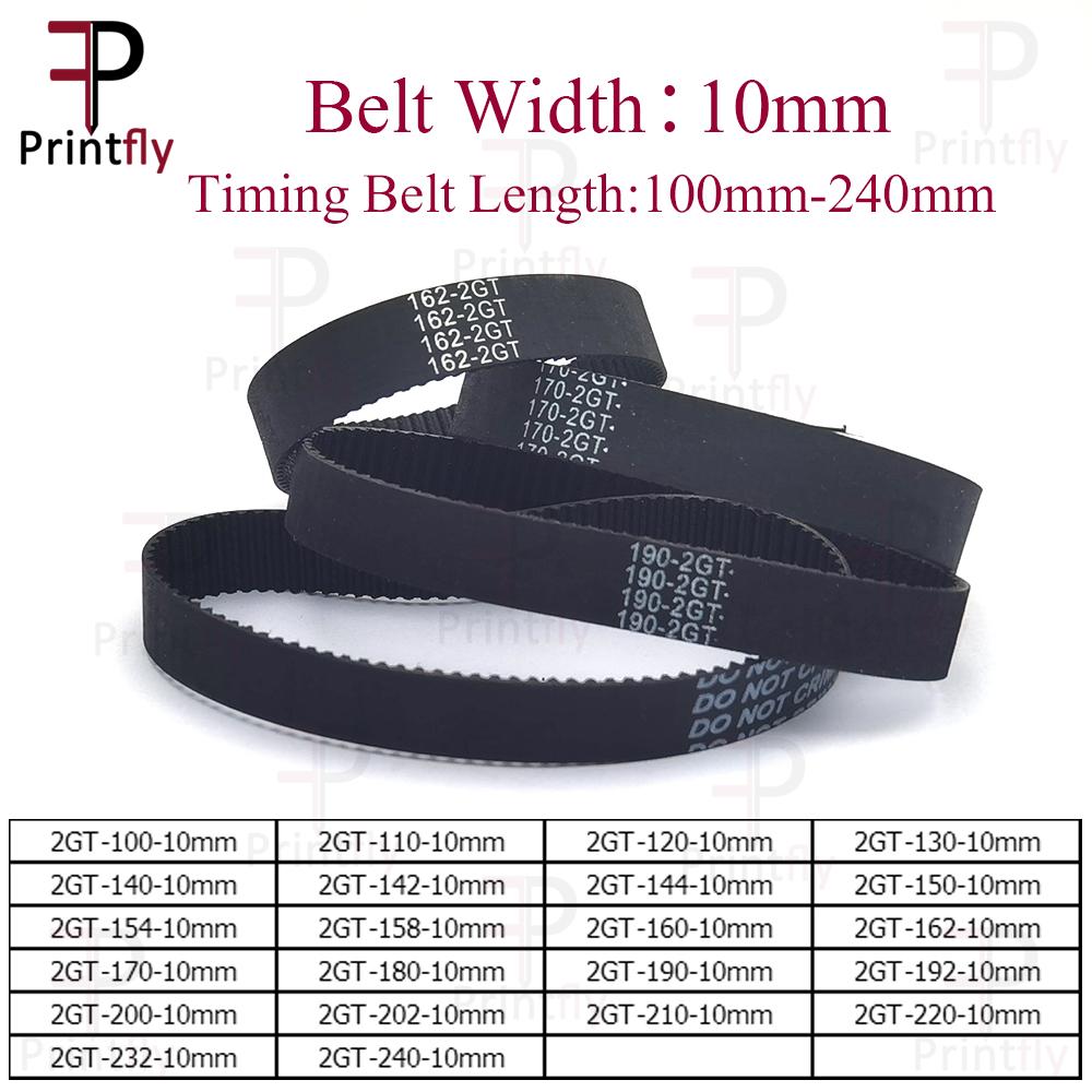 Printfly 2GT/GT2 Timing Belt Rộng 10mm 100 110 120 130 140 142 144 150 154 158 160 162 170 180 190 192 200 202 210 220 232 240