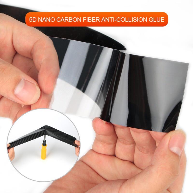 Miếng dán cản cửa ô tô 5D sợi carbon chống trầy
