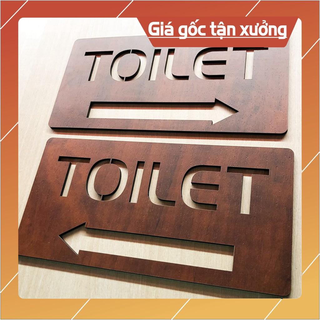 [Siêu rẻ] Bảng gỗ chỉ dẫn hướng đi toilet trái phải dán tường cắt laser (20x10cm) - mẫu TL15