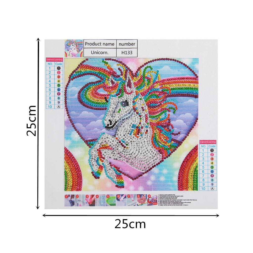 DIY Special Shaped Diamond Painting Unicorn Mosaic Picture 25x25cm /10x10in