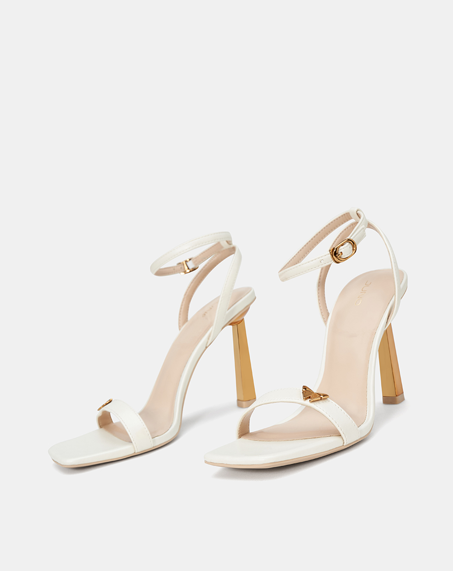Giày Sandal Nữ 11cm Thời Trang JUNO Mũi Vuông Trang Trí Khóa Bướm SD11022