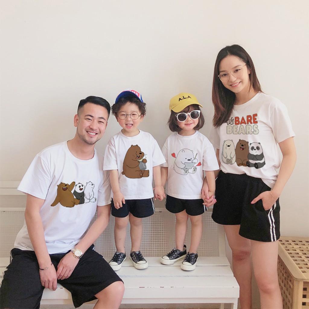 Áo thun Cotton Trắng We Bare Bears