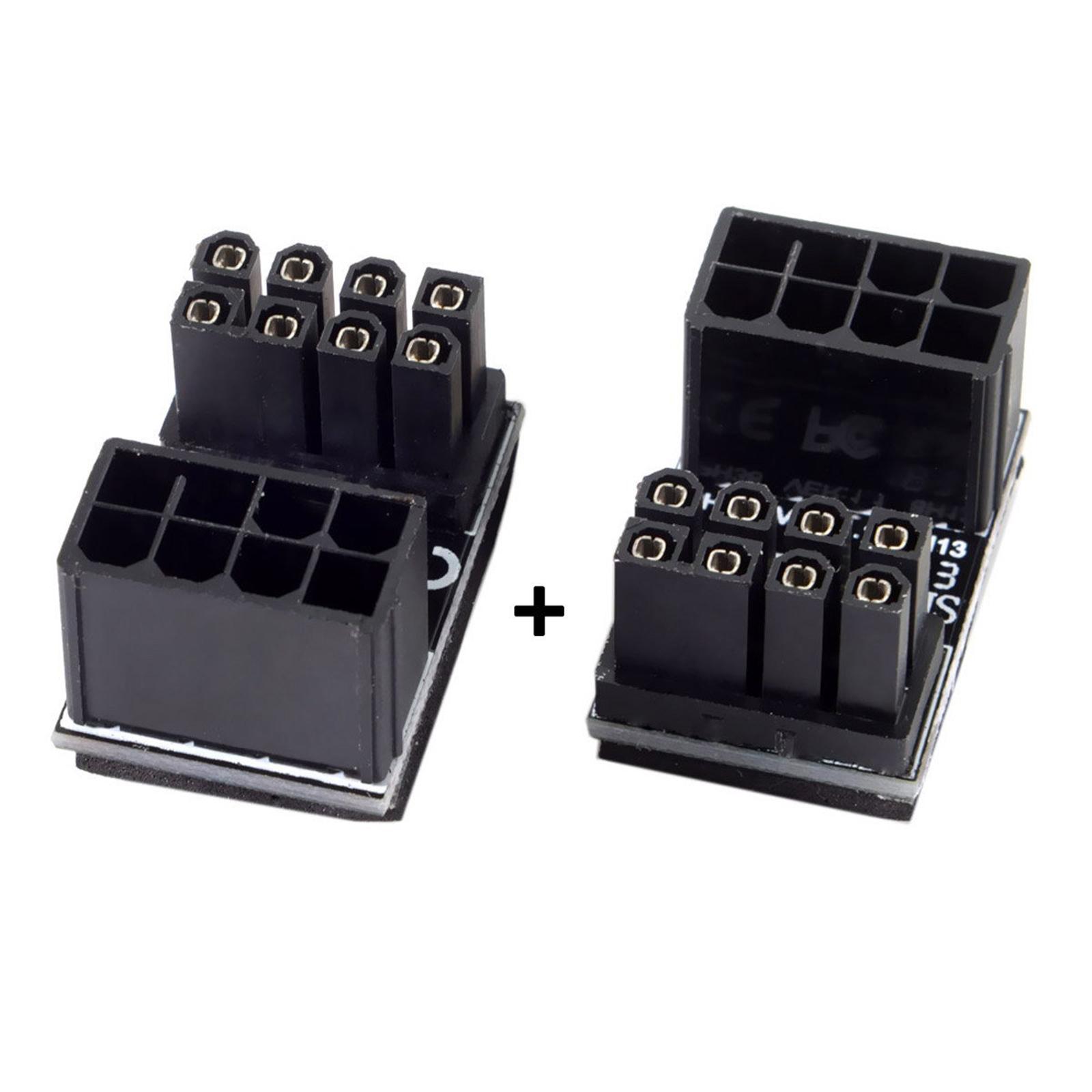 2Pcs GPU 180 Degree Angled Power Adapter for Desktops Graphics Card, Easy to Install