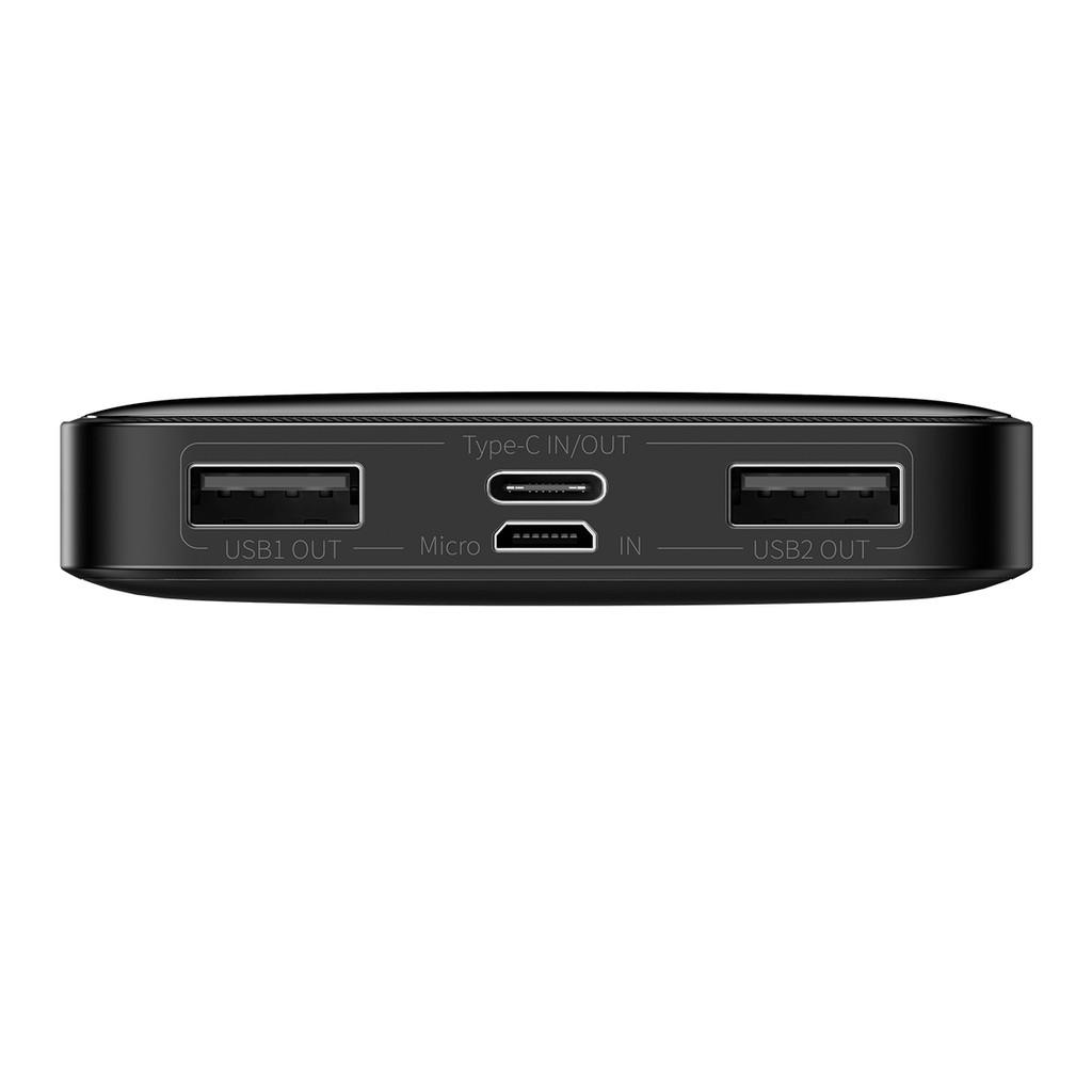 Pin dự phòng sạc Baseus Bipow 10000mAh sạc nhanh 15W, màn hình LCD (Đen) - Hàng Chính Hãng