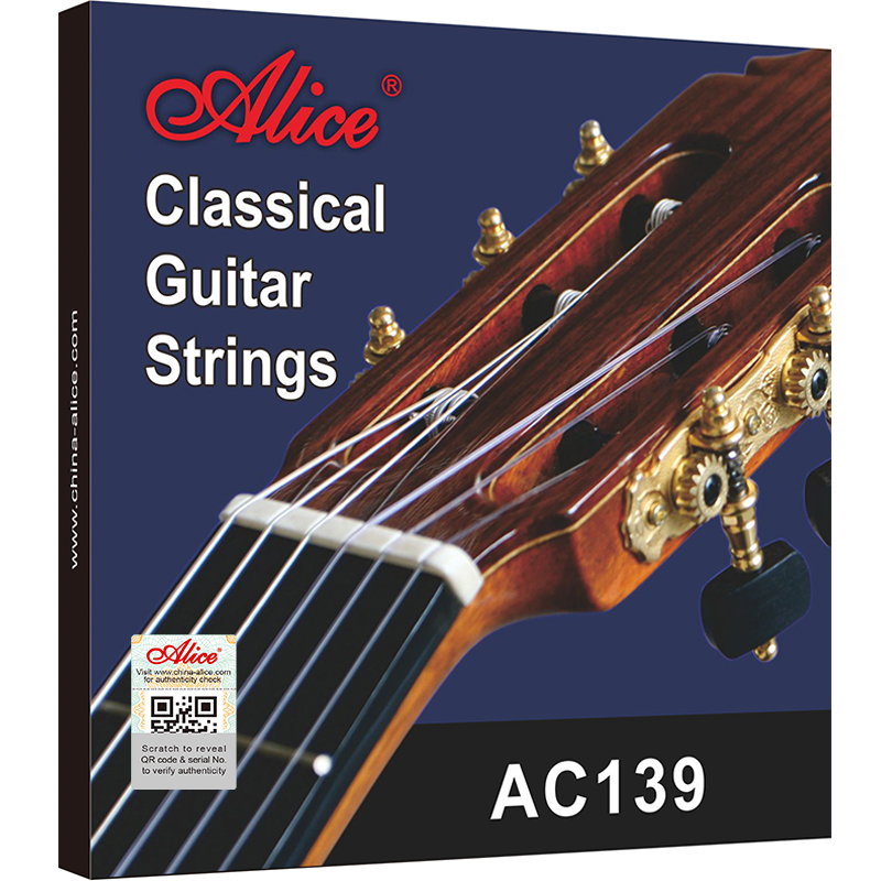 Bộ dây đàn Guitar Classic/ Classical Guitar String Set - Alice AC139 - Titanium Nylon Plain String, Silver Plated 85/15 Copper Winding, Anti-Rust Coating - Hàng chính hãng