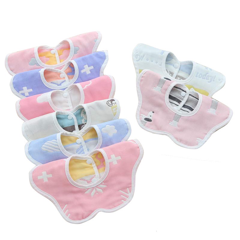 Yếm giữ ấm cổ cho bé chất liệu cotton xô 6 lớp