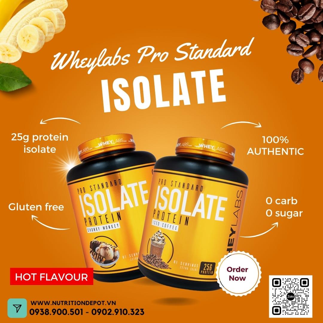 Sữa tăng cơ Wheylabs Pro Standard Isolate Protein Hộp 2.27 kg và Sinner Pre workout 320g – TẶNG KÈM Wheylabs BCAA 30 lần dùng