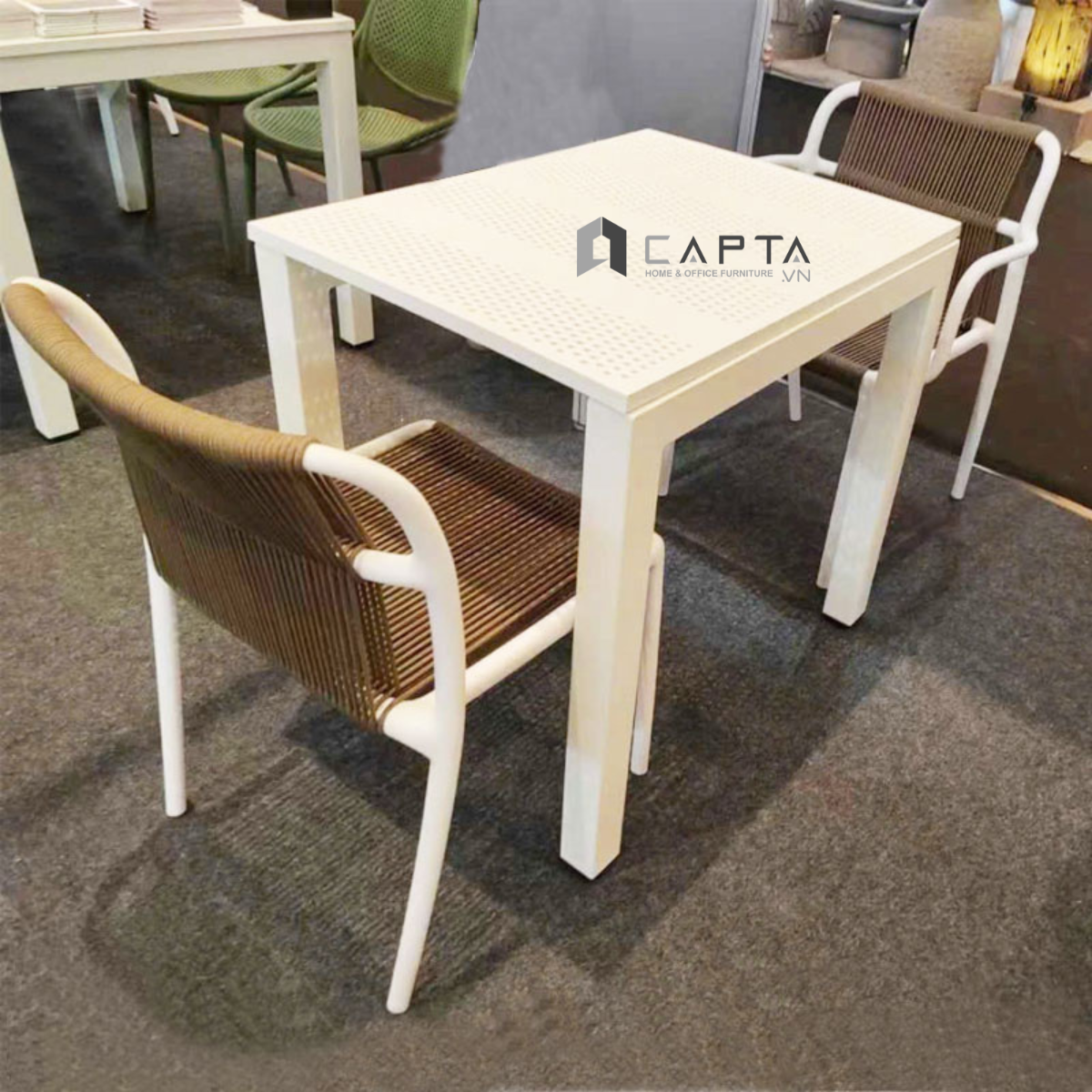 Bàn ăn nhựa ngoài trời TN10001-08S Nội thất Capta