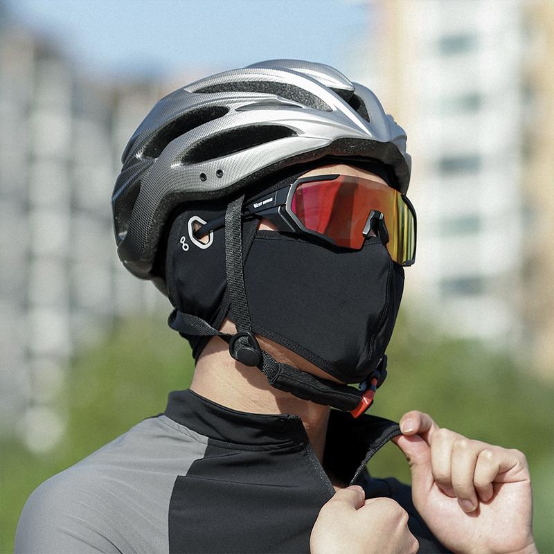 WEST BIKING Chống nắng Bảo vệ mặt đi xe đạp Che mặt Xe đạp Xe máy Ice Silk Mũ trùm đầu toàn mặt Mũ bảo hiểm xe đạp chống tia cực tím cho nam mùa hè Màu sắc: Đen