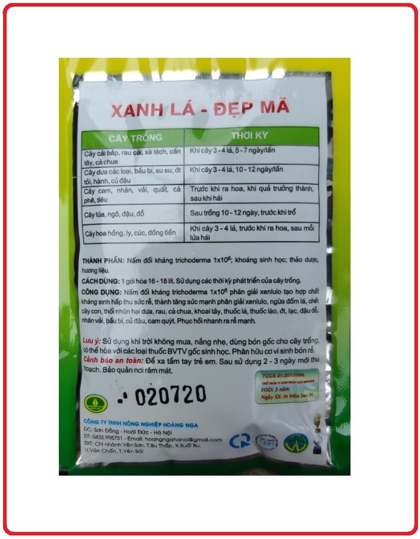 Chế phẩm nấm đối kháng Tribas 25gr giúp ngăn ngừa các hiện tượng thối rễ, vàng lá, chết cây con