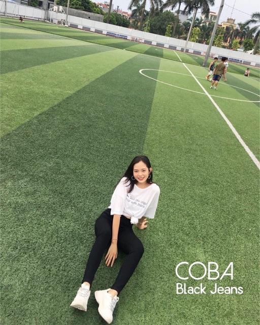 Quần jean nữ đen trơn cao cấp