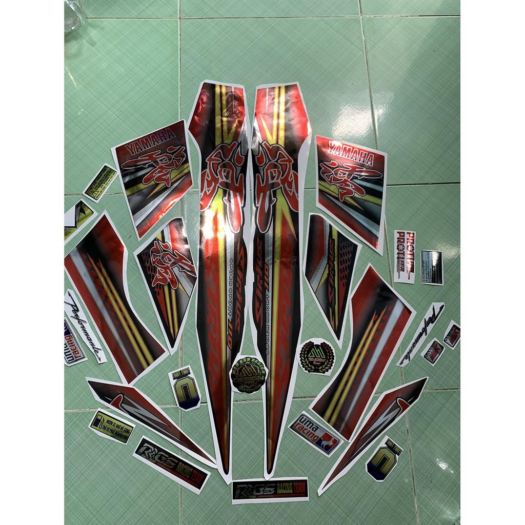 Tem sirius 110 đỏ đen crom