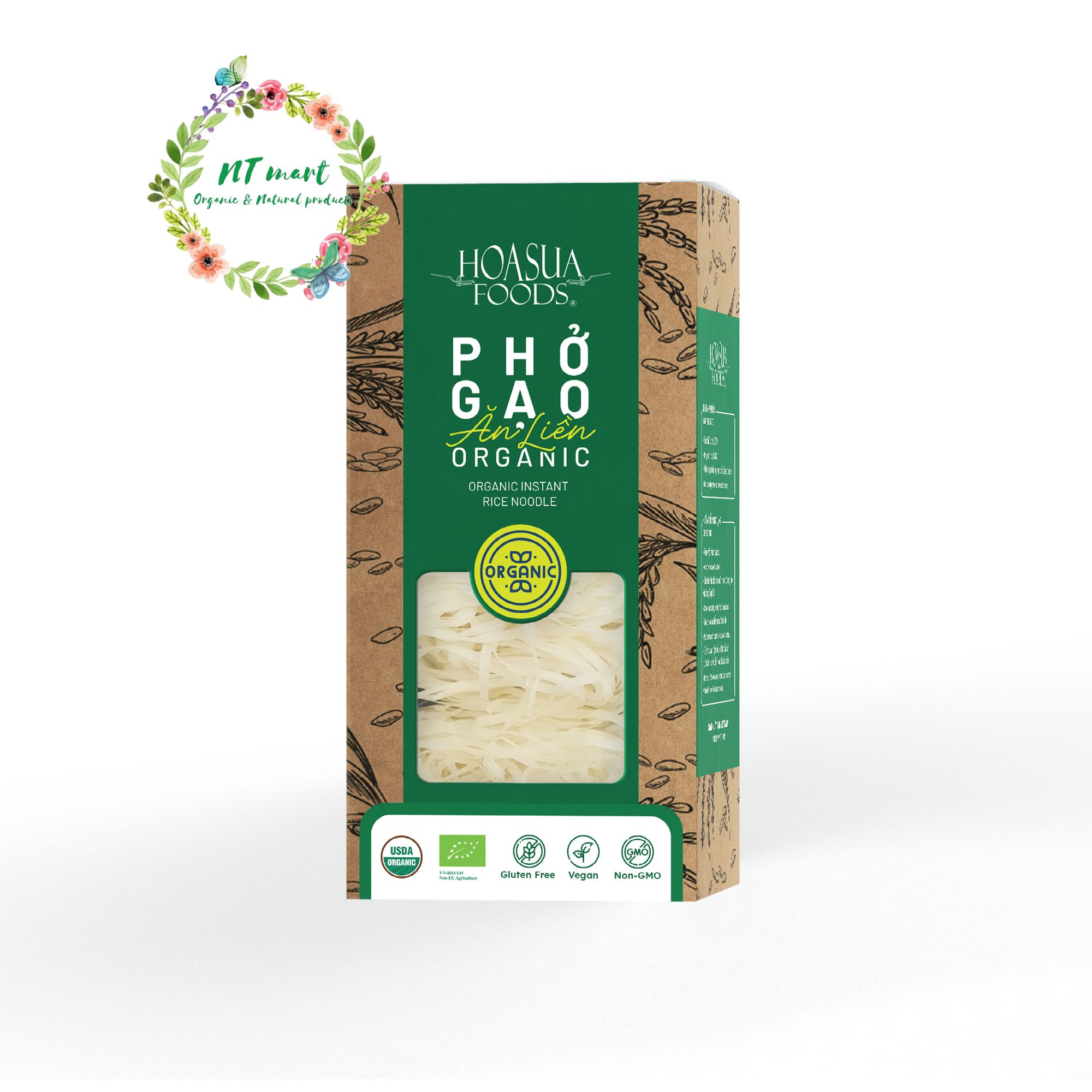 Phở gạo ăn liền hữu cơ Hoa Sữa Food hộp 360gr