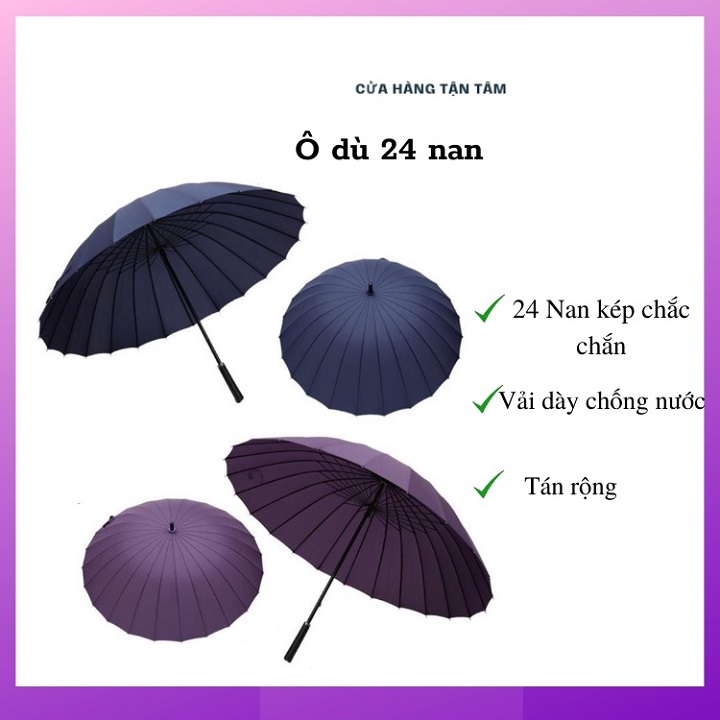 Ô Dù Che Nắng 24 Nan Bản To Đại Xương Cứng Cáp Đi Mưa Chống Lật