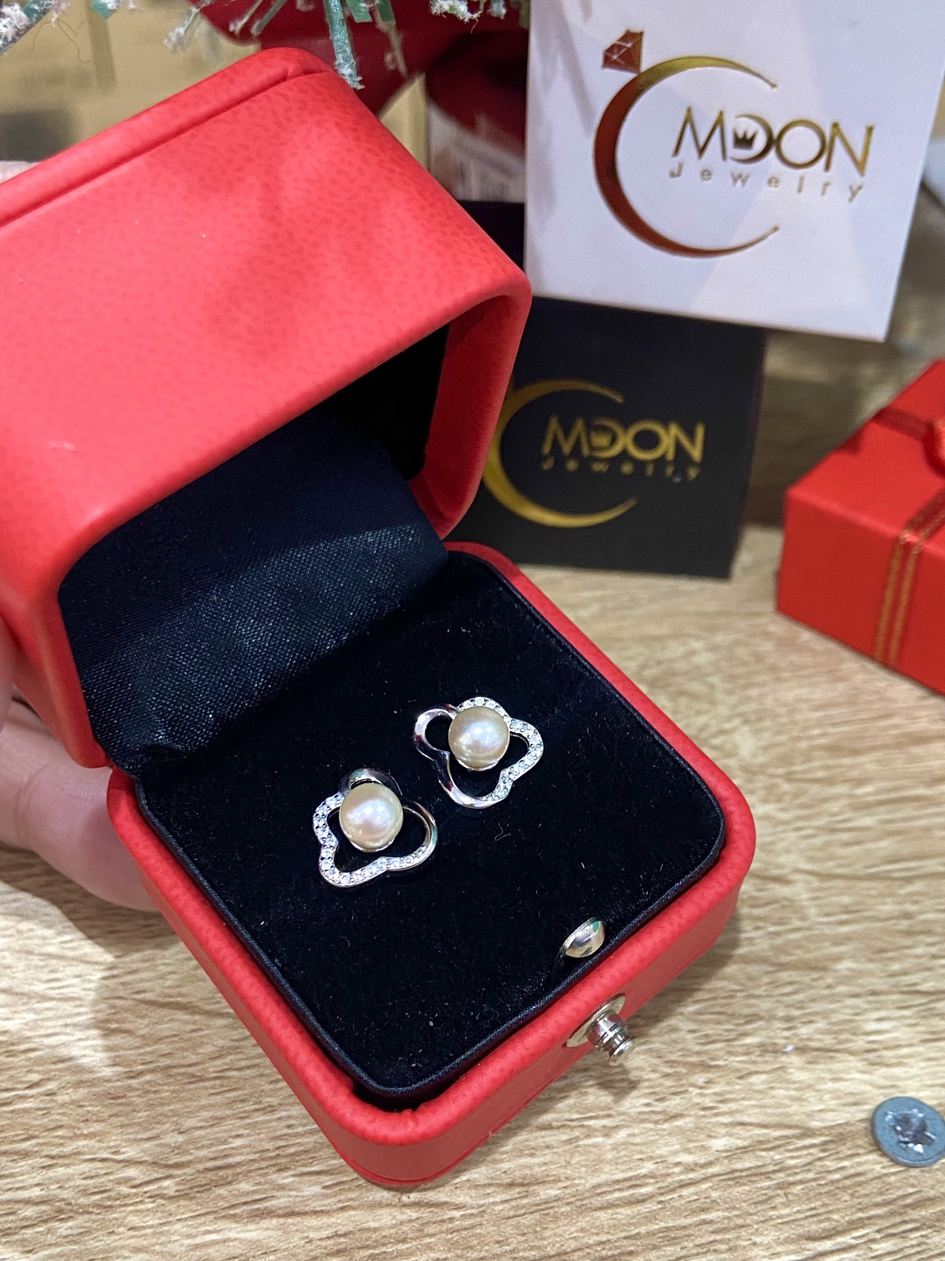 Bông tai ngọc trai nước mặn Akoya - MOON Jewelry