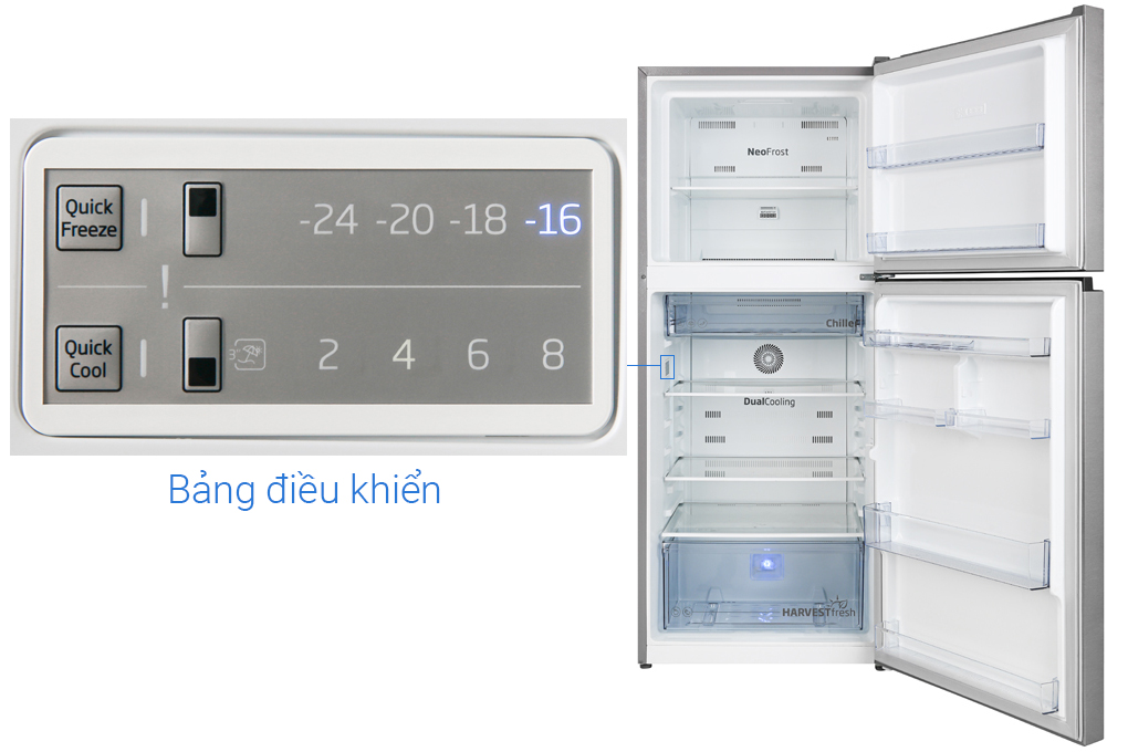 Tủ lạnh Beko Inverter 340 lít RDNT371I50VS - Hàng Chính Hãng - Chỉ giao HCM