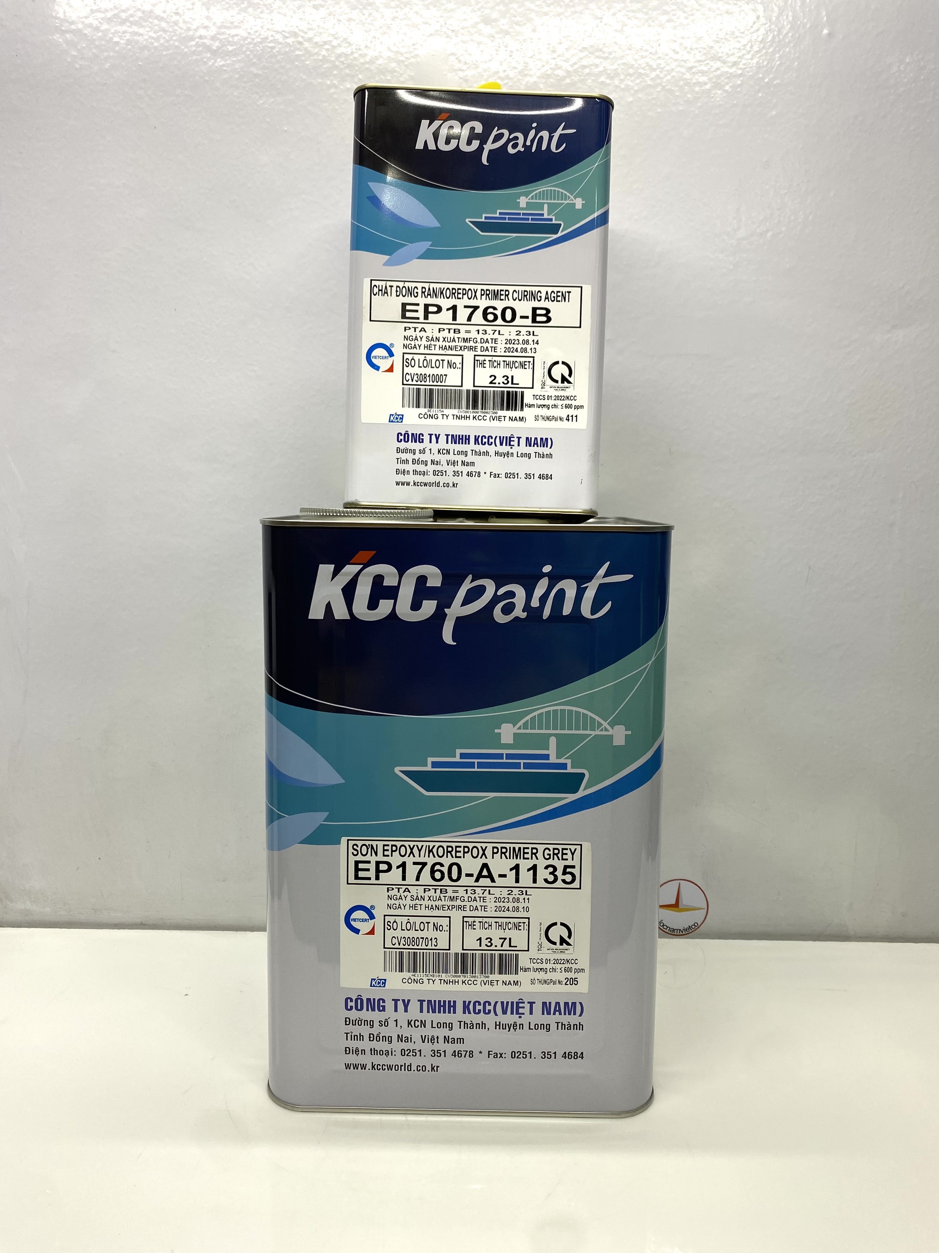 Sơn lót Epoxy KCC EP1760 màu xám 16L/Bộ