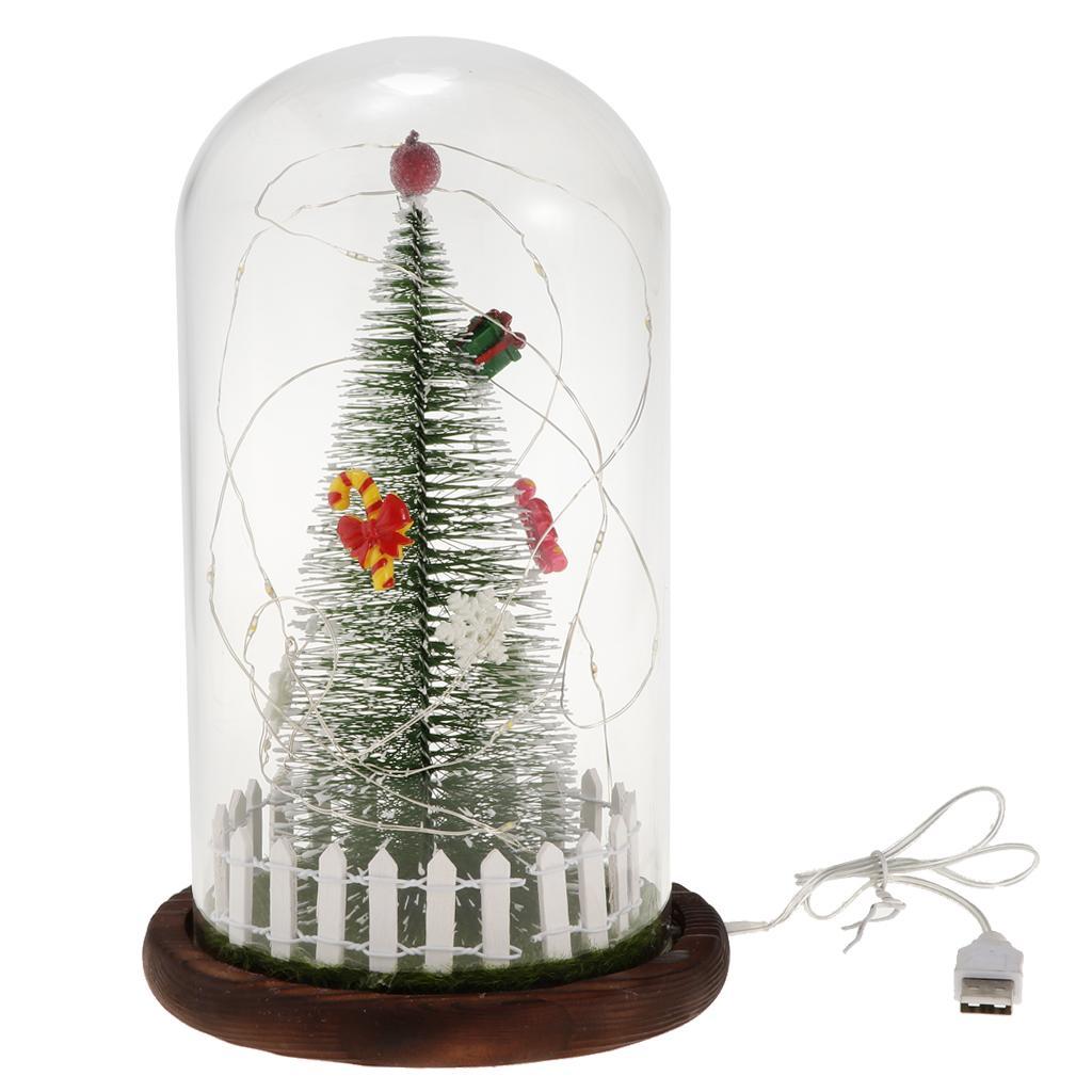 Christmas LED USB Night Light Xmas Tree Glass