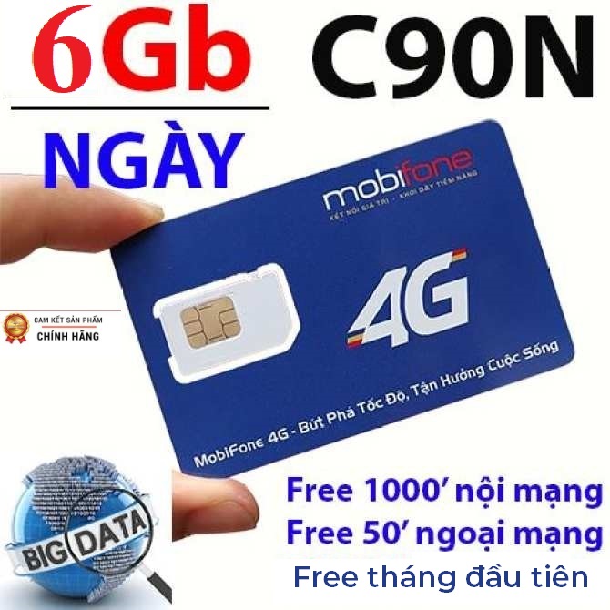 Sim 4G Mobifone Tặng 4GB/Ngày Gọi Nội Mạng 1000 Phút Đầu Số 09 - Tặng Tháng Đầu - Hàng Chính Hãng - Mẫu ngẫu nhiên