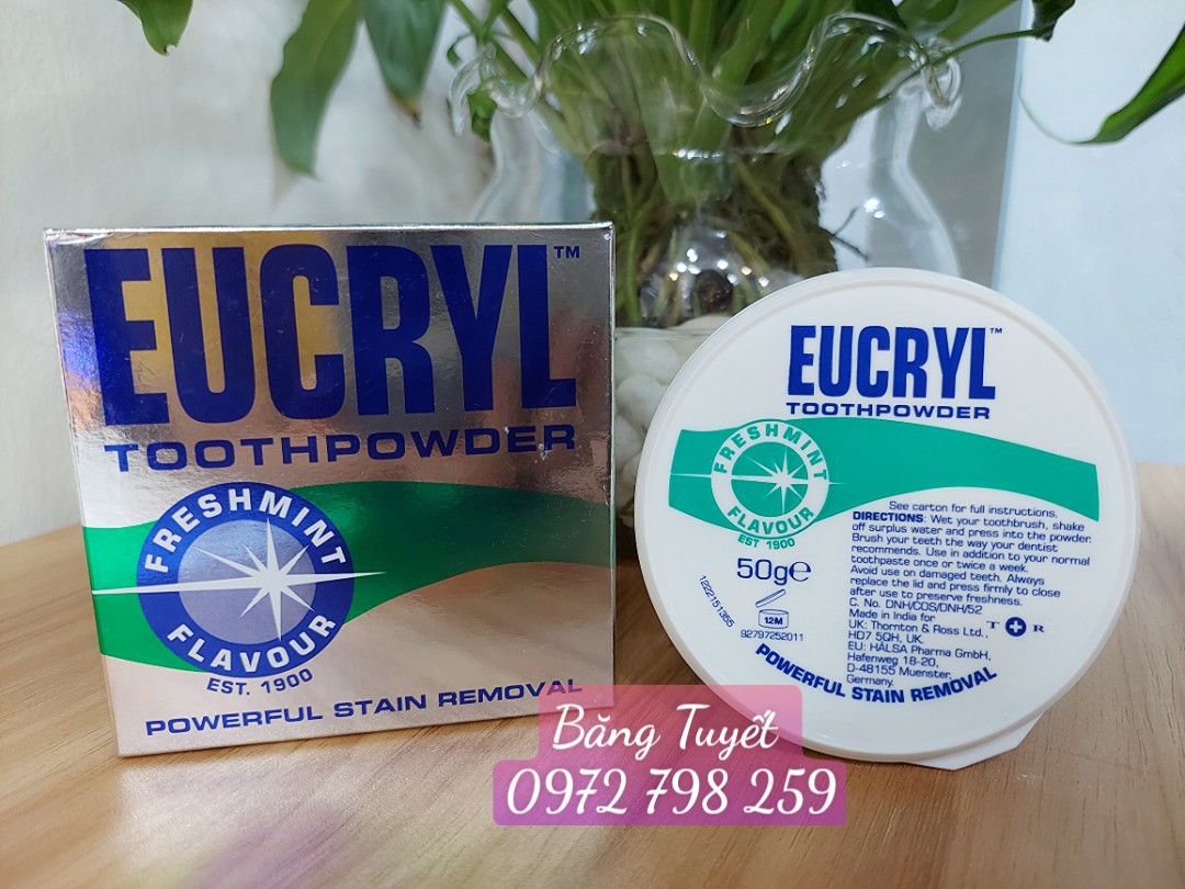 BỘT TẨY TRẮNG RĂNG EUCRYL CỦA ANH 50G