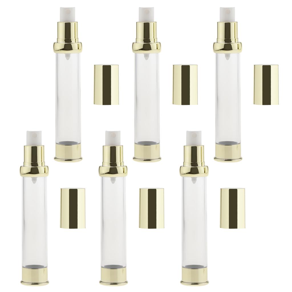 6 x Empty Airless Bottle Cosmetic Travel Perfume Spray Sprayer 10 /15 / 30 ml White for Home or Travel