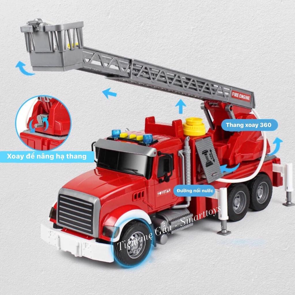 HÀNG LOẠI 1 CAO CẤP ĐỒ CHƠI XE THANG CỨU HỎA CỠ ĐẠI FIRE TRUCK TOYSTAR CÓ ĐÈN, ÂM THANH, PHUN NƯỚC NHƯ THẬT
