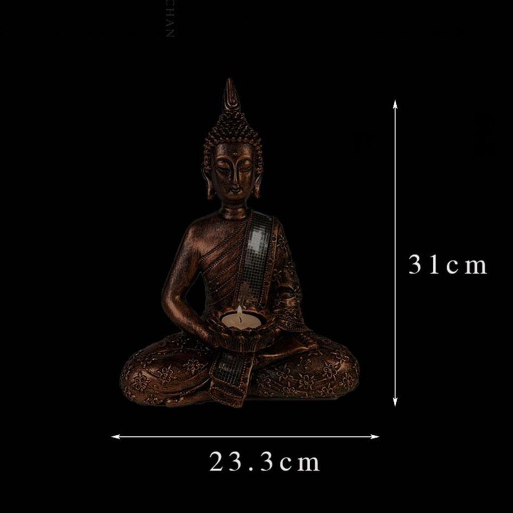 Buddha Statue Tea Light Candle Holder Home Decor Gift