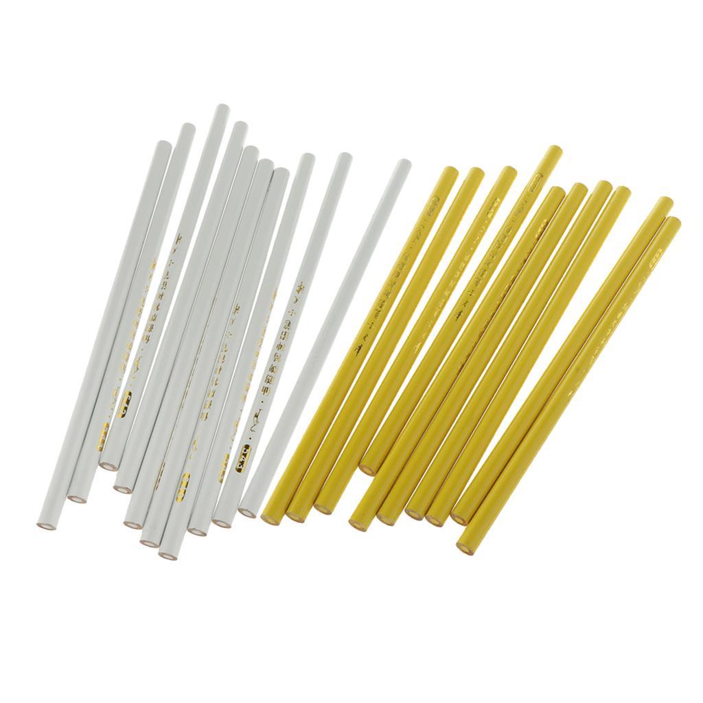 20 Pcs Fabric Tailor Sewing Marking Pencils Set Dressmaker White Yellow