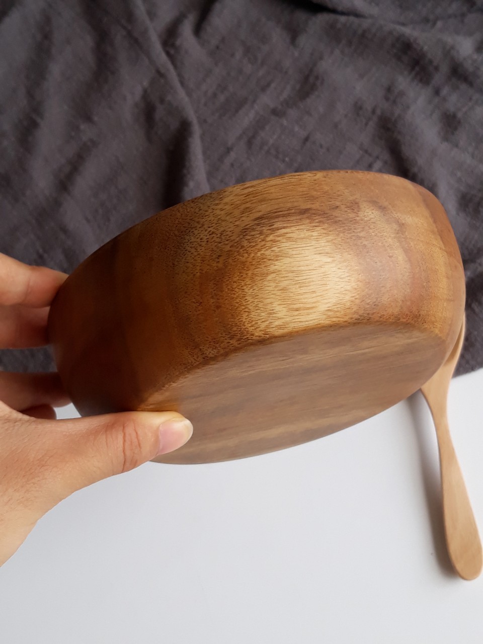 Bát Tô Salad Bằng Gỗ Keo Nguyên Khối Không Lo Rơi Vỡ, Bát Ăn Salad, Cơm, Mỳ, Hoa Qủa Của Vitrapro