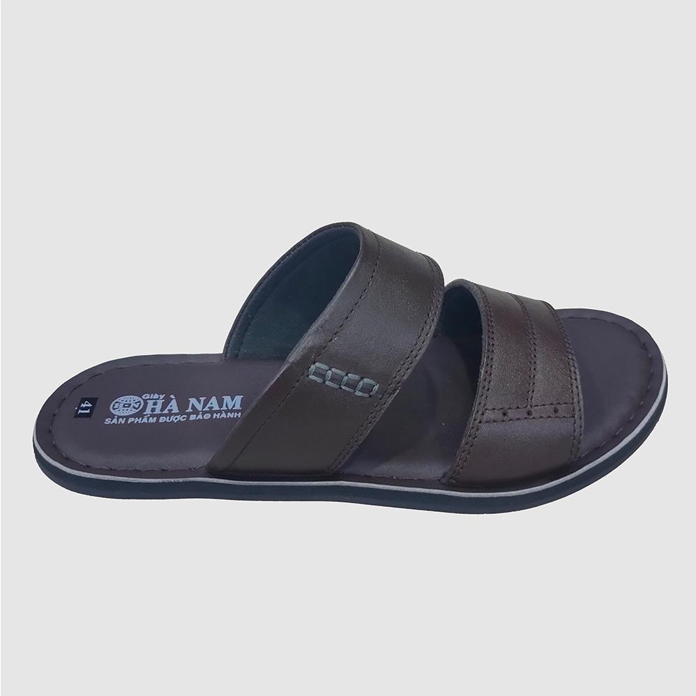 Dép Nam Quai Ngang Da Bò Thật TITI ĐÔ Cao Cấp DNA2153d