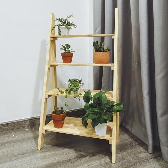 Kệ Gỗ Để Cây Trang Trí Phòng Khách, Ban Công - Kệ Gỗ Bậc Thang
