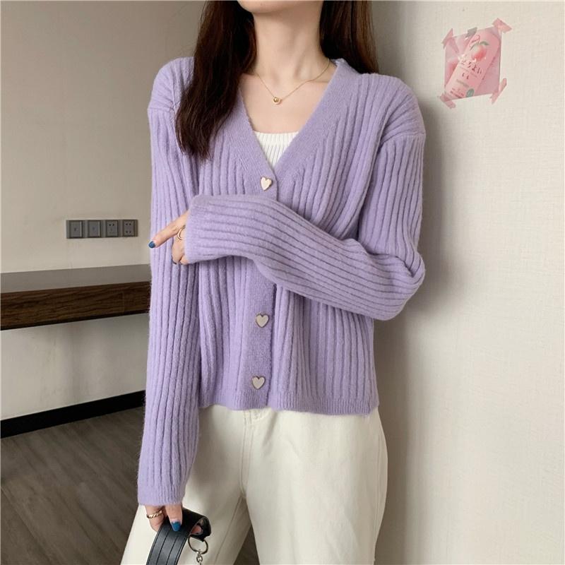 Áo khoác cardigan len nữ loại dày phong cách trẻ trung kết hợp cùng váy xinh xắn