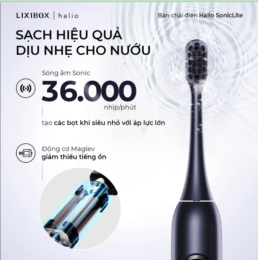 Bàn Chải Điện Halio SonicLite Electric Toothbrush - Ocean Blue