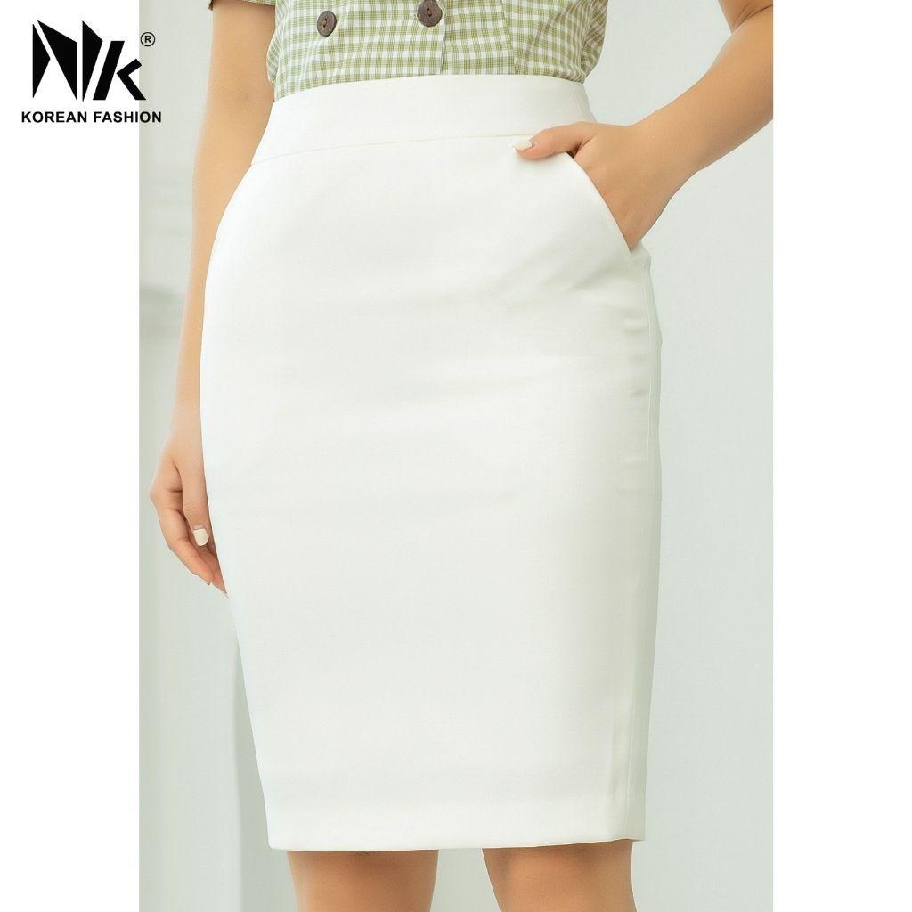 Chân Váy Nữ Công Sở NK Fashion Dáng Bút Chì Cơ Bản Kèm Túi Chéo, Chất Vải Hai Lớp Mềm Mịn, Co Giãn NKCV2012003